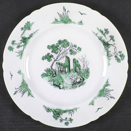 Castle Green (Green Trim) Dinner Plate