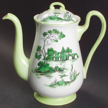 Castle Green (Green Trim) Coffee Pot & Lid