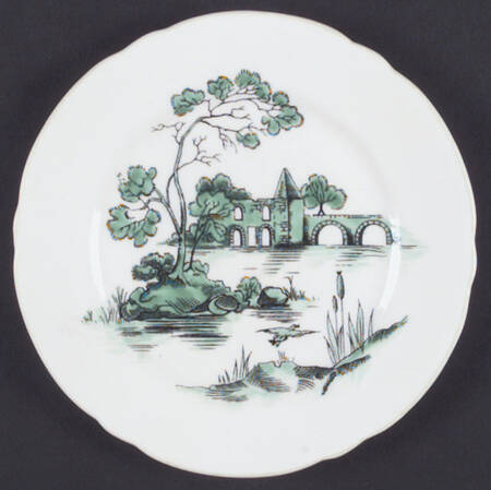 Castle Green (Green Trim) Bread & Butter Plate