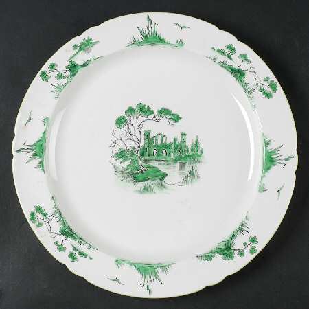 Castle Green (Green Trim) 13" Chop Plate (Round Platter)