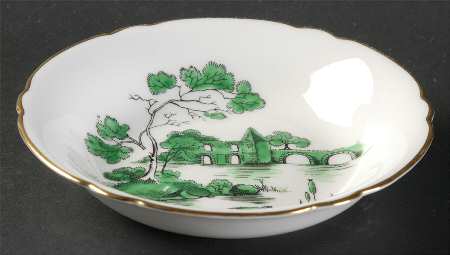 Castle Green (Gold Trim) Fruit/Dessert (Sauce) Bowl