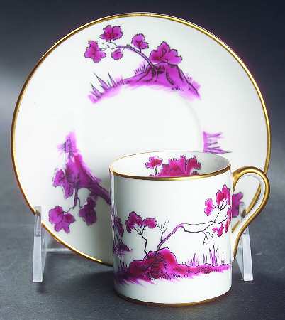 Castle Pink (Gold Trim) Flat Demitasse Cup & Saucer Set