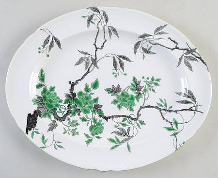 Chippendale Green 12" Oval Serving Platter