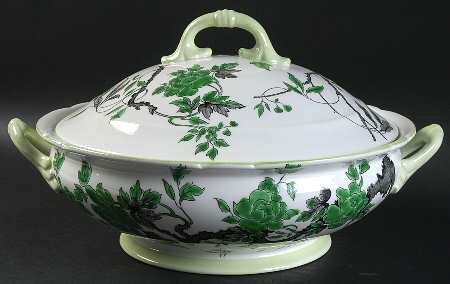 Chippendale Green Round Covered Vegetable