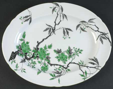 Chippendale Green 13" Oval Serving Platter