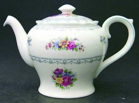 Crochet (Blue Trim) Mini Teapot & Lid