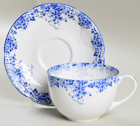 Dainty Blue Oversized Cup & Saucer Set