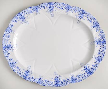 Dainty Blue 17" Oval Serving Platter