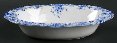 Dainty Blue 9" Oval Vegetable Bowl