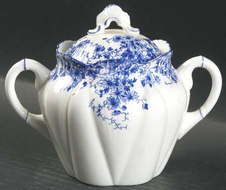 Dainty Blue Sugar Bowl & Lid