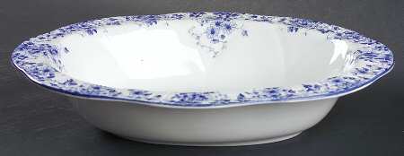 Dainty Blue 9" Oval Vegetable Bowl