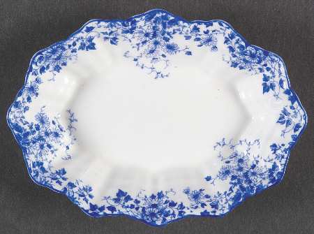 Dainty Blue Oval Sweet Meat Dish