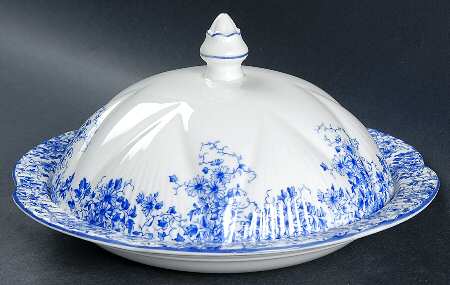 Dainty Blue Round Covered Butter