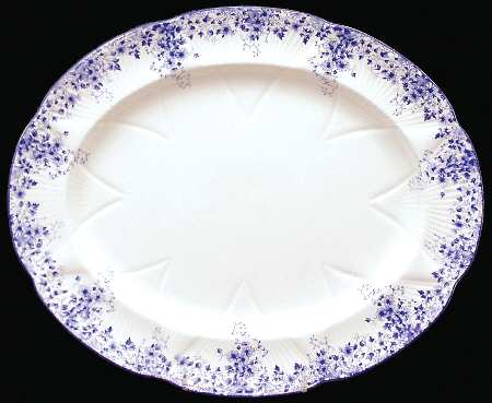 Dainty Blue 15" Oval Serving Platter