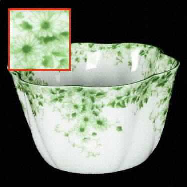 Dainty Green Open Sugar Bowl