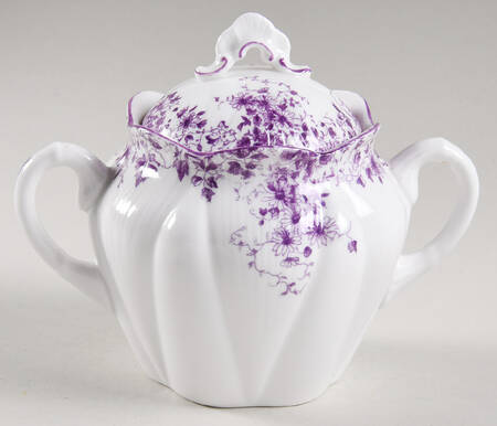Dainty Mauve Sugar Bowl & Lid