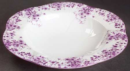 Dainty Mauve Rim Soup Bowl