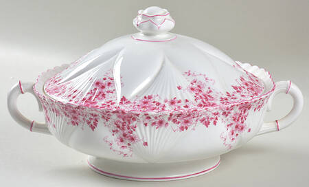 Dainty Pink Round Covered Vegetable
