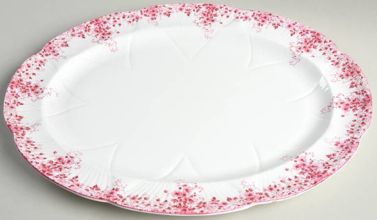 Dainty Pink 17" Oval Serving Platter