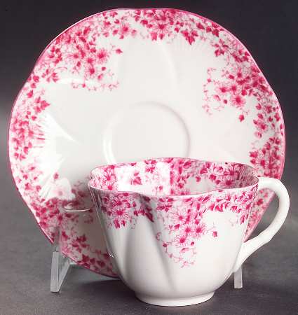 Dainty Pink Flat Cup & Saucer Set