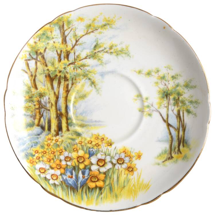 Daffodil Time Saucer for Flat Cup