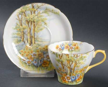 Daffodil Time Flat Demitasse Cup & Saucer Set