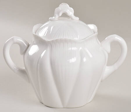 Dainty White (No Trim) Sugar Bowl & Lid