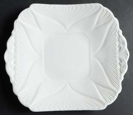 Dainty White (No Trim) Square Handled Cake Plate