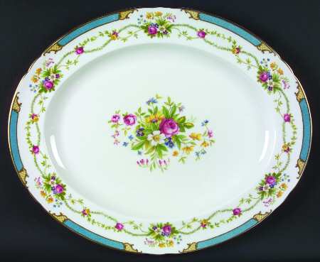 Dubarry Blue 14" Oval Serving Platter