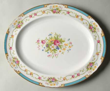 Dubarry Blue 16" Oval Serving Platter