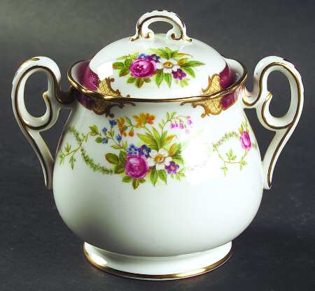 Dubarry Maroon Sugar Bowl & Lid