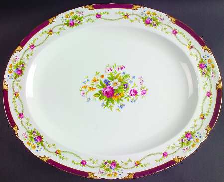 Dubarry Maroon 16" Oval Serving Platter