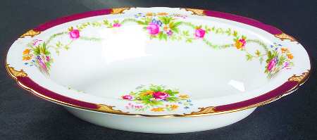 Dubarry Maroon 9" Oval Vegetable Bowl