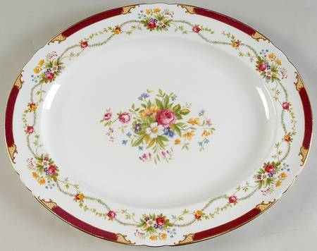 Dubarry Maroon 14" Oval Serving Platter