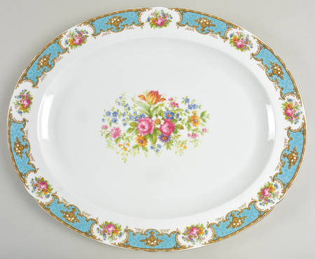 Duchess Blue 16" Oval Serving Platter