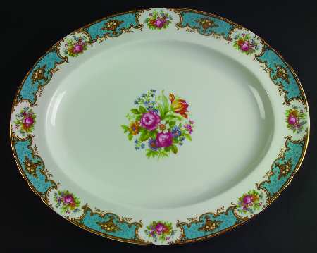 Duchess Blue 14" Oval Serving Platter