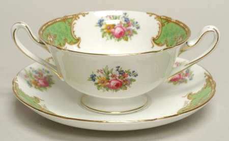 Duchess Green Footed Cream Soup Bowl & Saucer Set
