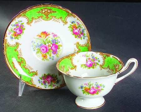 Duchess Green Footed Cup & Saucer Set