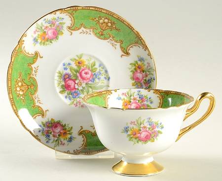 Duchess Green Footed Cup & Saucer Set