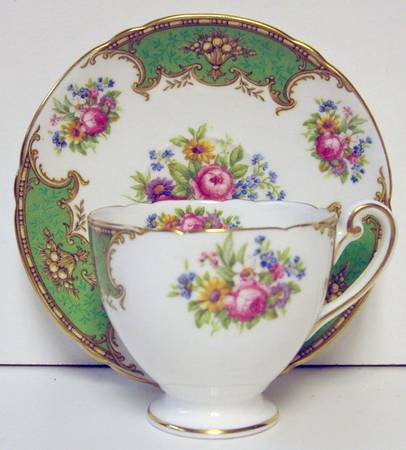 Duchess Green Footed Demitasse Cup & Saucer Set