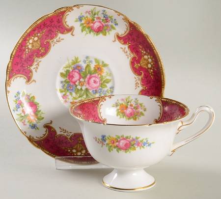 Duchess Red Footed Cup & Saucer Set