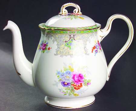 Georgian Green Teapot & Lid by Shelley