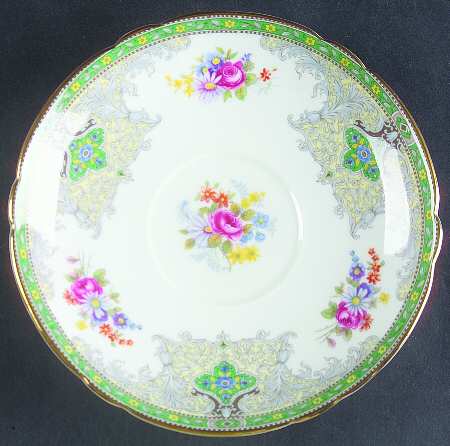 Georgian Green Saucer for Footed Cream Soup Bowl