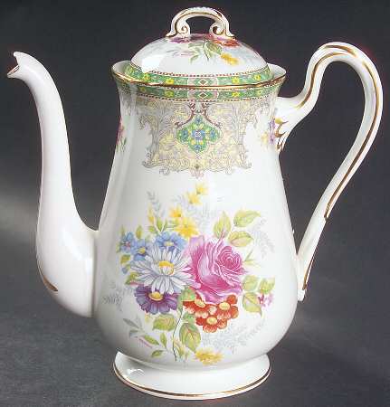 Georgian Green Coffee Pot & Lid