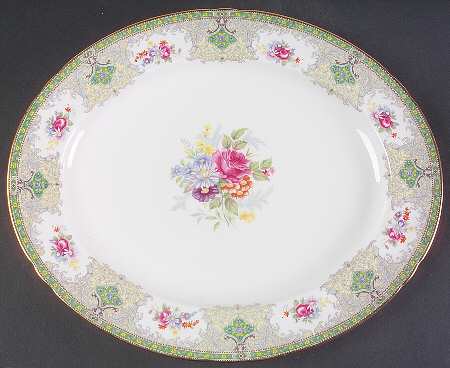 Georgian Green 14" Oval Serving Platter