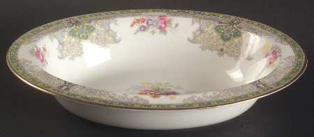 Georgian Green 9" Oval Vegetable Bowl