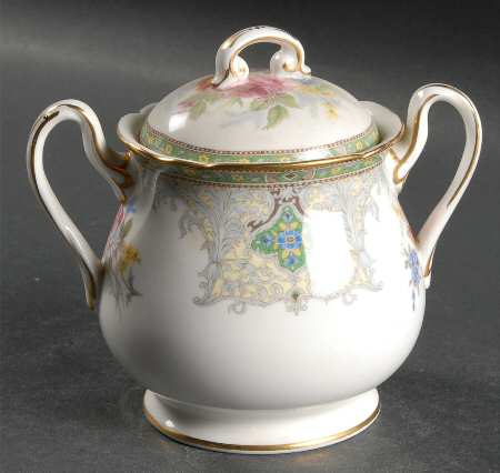 Georgian Green Sugar Bowl & Lid