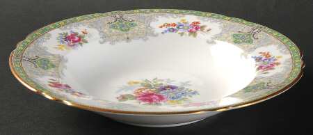 Georgian Green Rim Soup Bowl by Shelley
