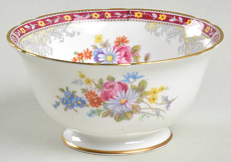 Georgian Red Open Sugar Bowl