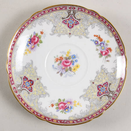 Georgian Red Saucer for Footed Cream Soup Bowl